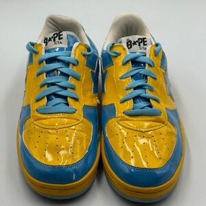 BAPE STA OG Sneakers Size 10 Blue Yellow Y2K Hypebeast Streetwear